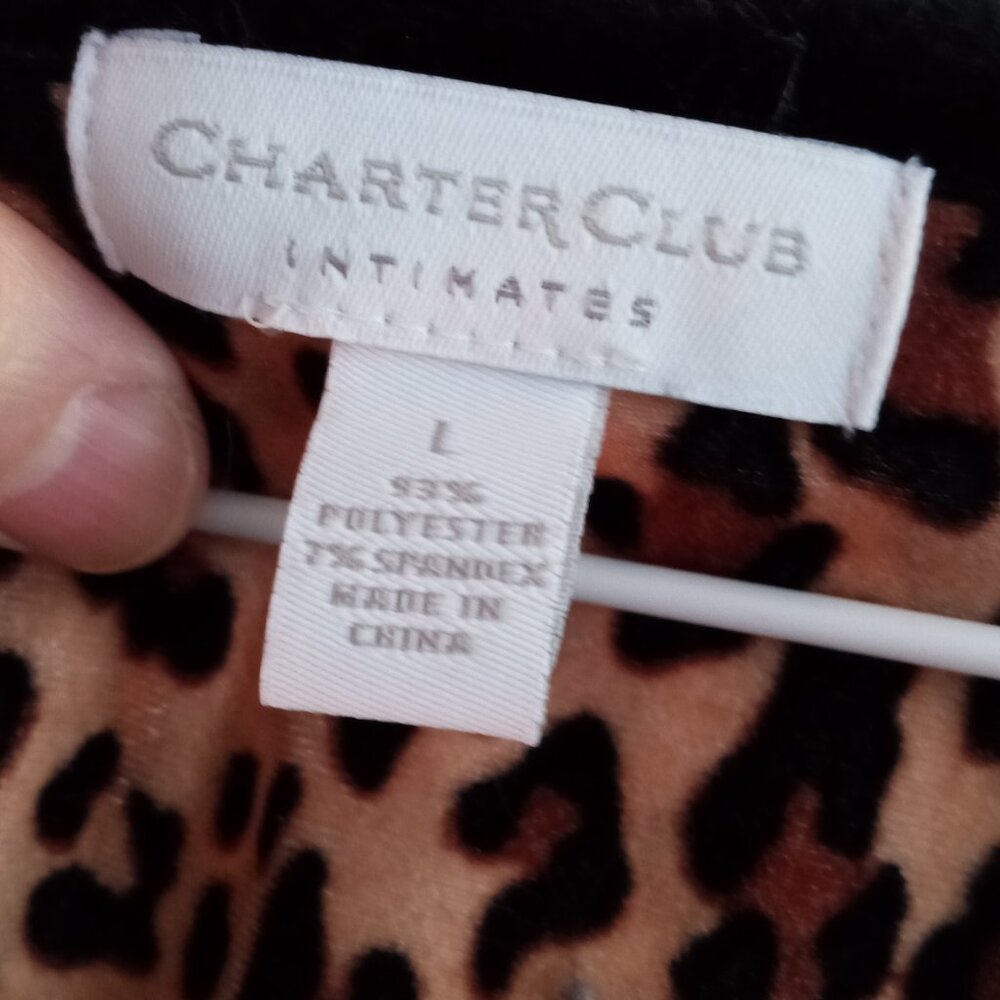 Charter Club Animal Print Velour Pajama Top - Picture 5 of 7